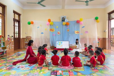 HOẠT ĐỘNG LÀM QUEN VĂN HỌC TRUYỆN “CÓC GỌI TRỜI MƯA” CỦA NHÓM TRẺ LỚP B2