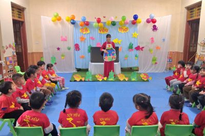 Hoạt động làm quen với văn học bài thơ “Rong và cá” – Lớp C4  Trường Mầm non Trần Hưng Đạo