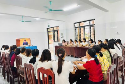 CHI BỘ TRƯỜNG MẦM NON TRẦN HƯNG ĐẠO THAM DỰ HỘI NGHỊ TOÀN QUỐC NGHIÊN CỨU, HỌC TẬP, QUÁN TRIỆT VÀ TRIỂN KHAI THỰC HIỆN NGHỊ QUYẾT HỘI NGHỊ LẦN THỨ BA BAN CHẤP HÀNH TRUNG ƯƠNG ĐẢNG KHÓA XIV