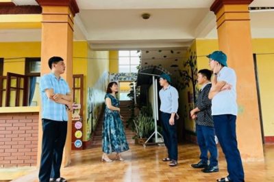 KIỂM TRA ĐỘNG VIÊN TÌNH HÌNH PHÒNG, CHỐNG BÃO SỐ 3 TẠI TRƯỜNG MẦM NON TRẦN HƯNG ĐẠO